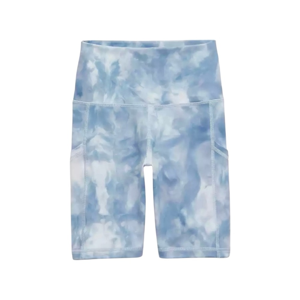 Aerie The Hugger High Waisted Bike Shorts Size Small Monaco‎ Blue Tie Dye